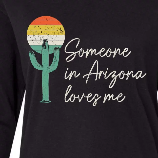 Someone In Arizona Loves Me Retro Cactus Womens Cotton Relaxed Long Sleeve T-Shirt