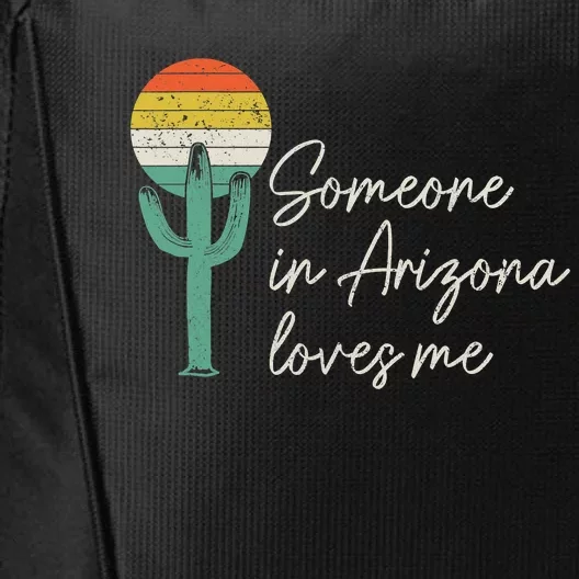 Someone In Arizona Loves Me Retro Cactus City Backpack