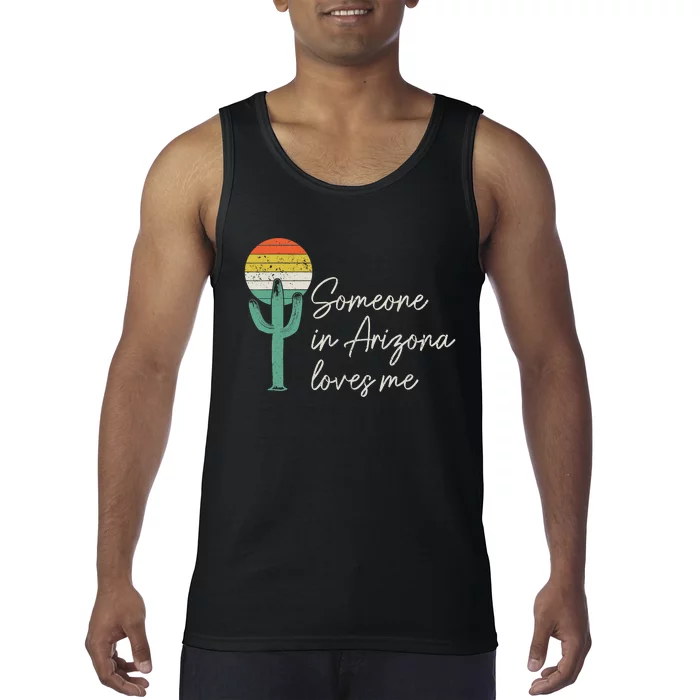 Someone In Arizona Loves Me Retro Cactus Tank Top