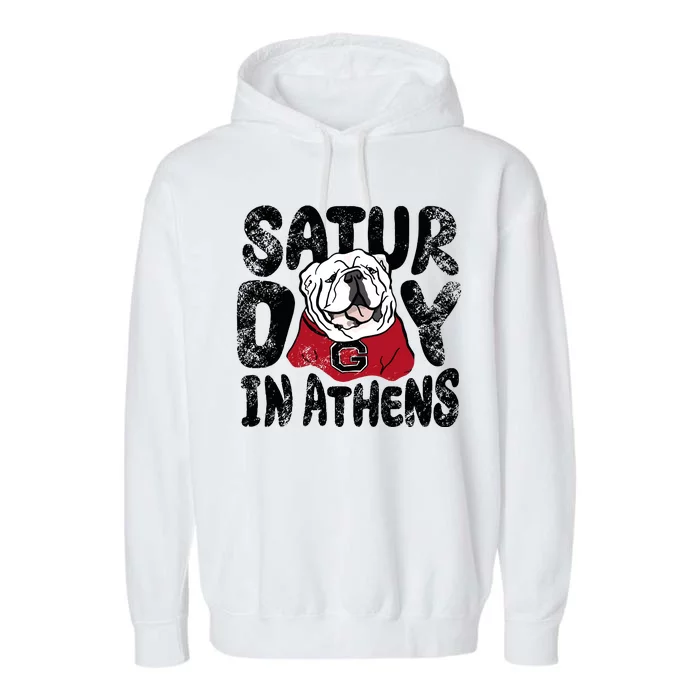 Saturday In Athens Georgia Football Garment-Dyed Fleece Hoodie