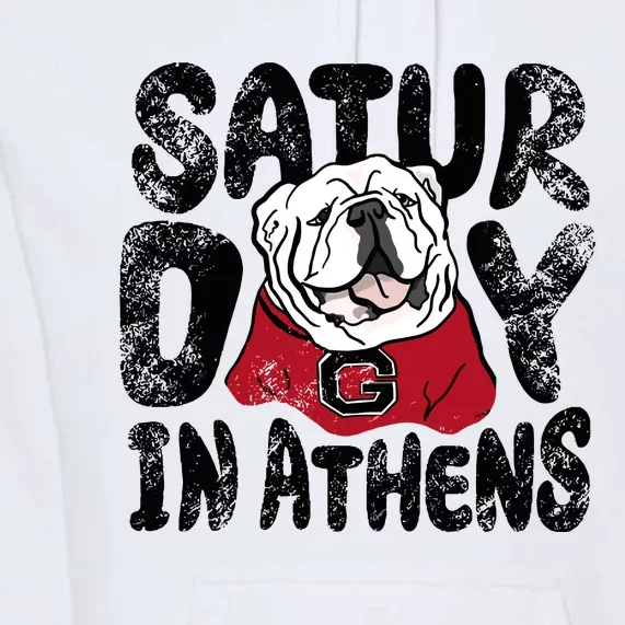 Saturday In Athens Georgia Football Premium Hoodie