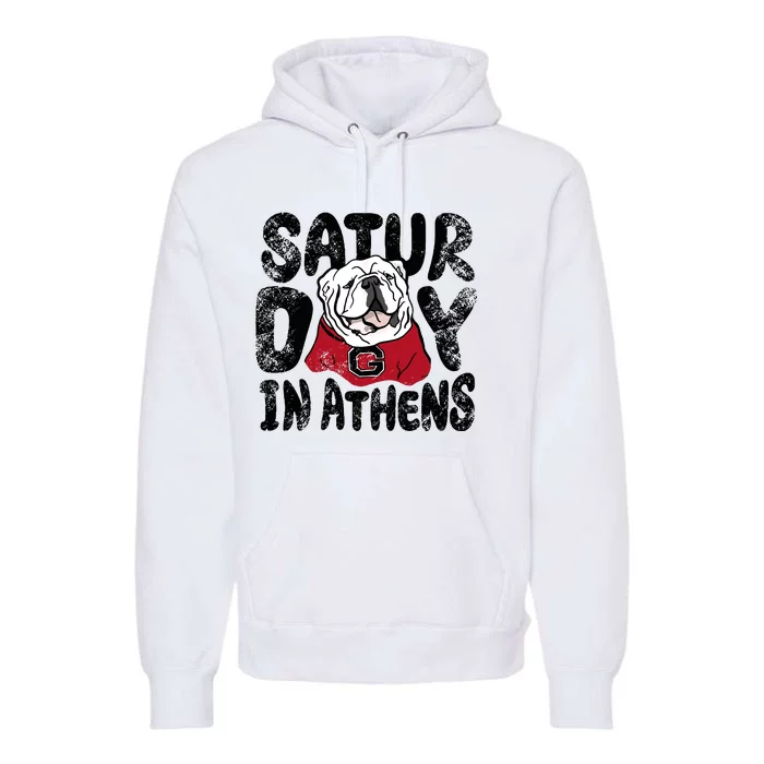 Saturday In Athens Georgia Football Premium Hoodie