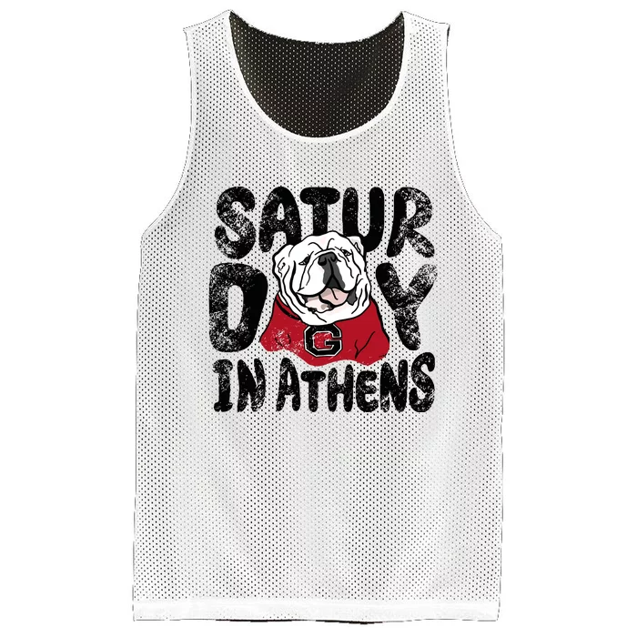 Saturday In Athens Georgia Football Mesh Reversible Basketball Jersey Tank