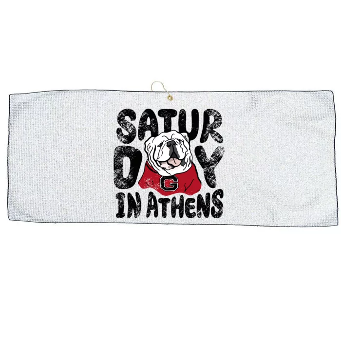 Saturday In Athens Georgia Football Large Microfiber Waffle Golf Towel