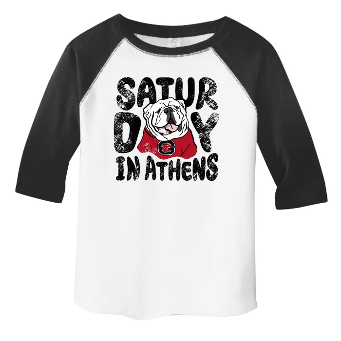 Saturday In Athens Georgia Football Toddler Fine Jersey T-Shirt