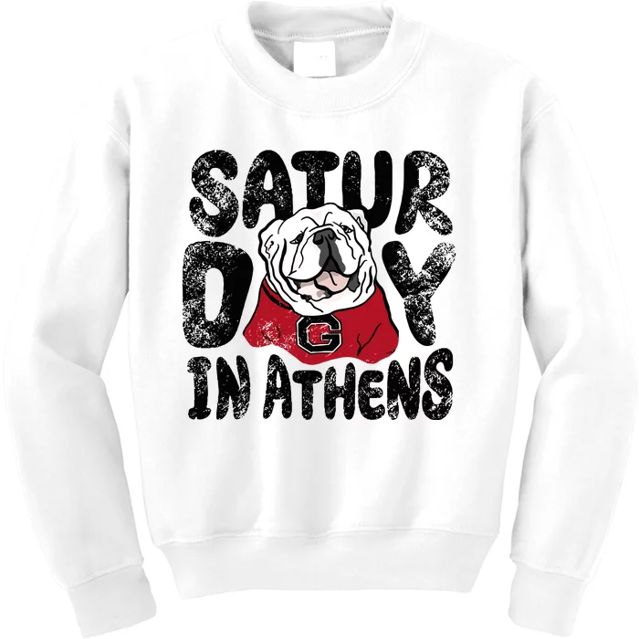 Saturday In Athens Georgia Football Kids Sweatshirt