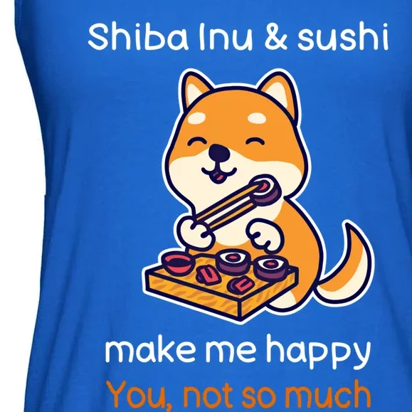 Shiba Inu And Sushi Gift Sarcastic Shiba Lover Sushi Lover Gift Ladies Essential Flowy Tank