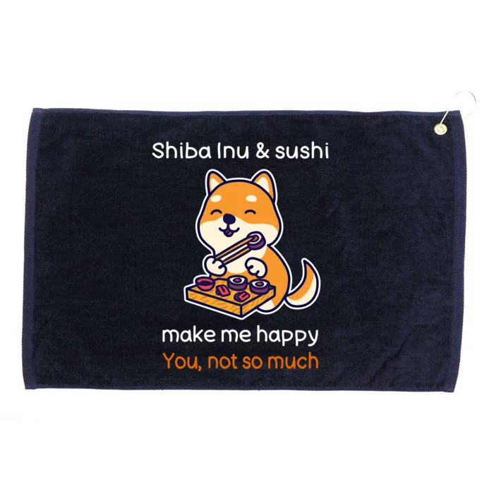 Shiba Inu And Sushi Gift Sarcastic Shiba Lover Sushi Lover Gift Grommeted Golf Towel