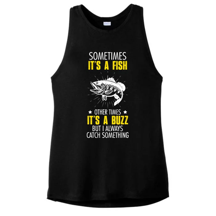 Sometimes ItS A Fish Funny Fishing Sarcastic Joke Saying Ladies Tri-Blend Wicking Tank