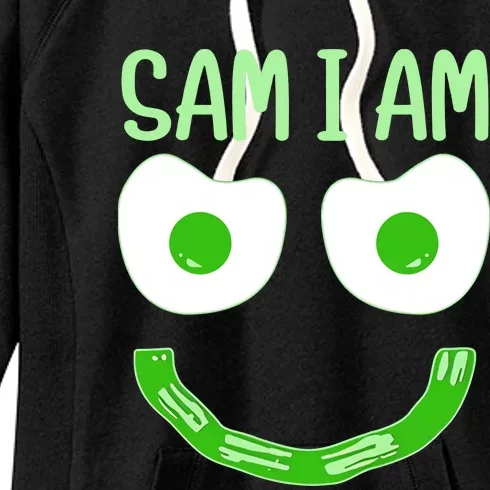 Sam I Am Green Eggs Ham Smile Face Breakfast Lunch Happy Funny Women's Fleece Hoodie