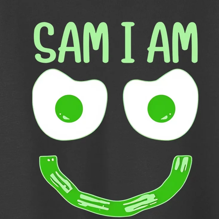 Sam I Am Green Eggs Ham Smile Face Breakfast Lunch Happy Funny Toddler T-Shirt