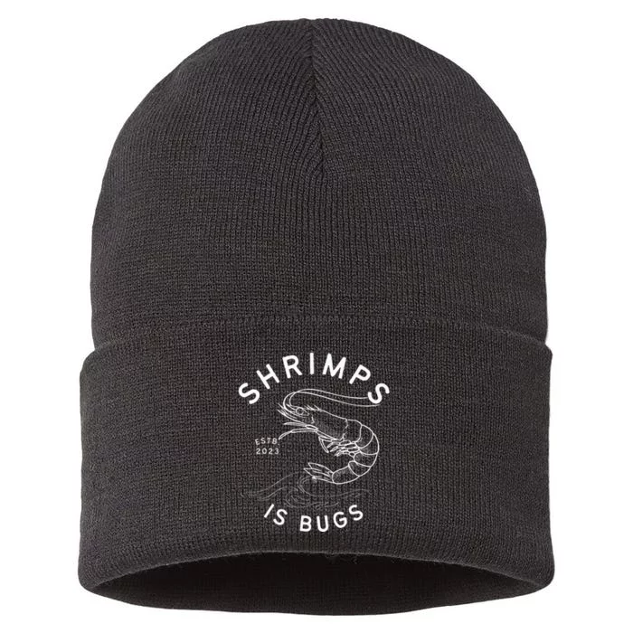 Shrimps Is Bugs Funny Tattoo Inspired Sustainable Knit Beanie