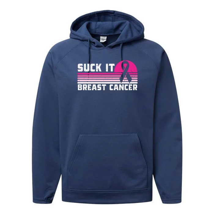 Suck It Breast Cancer Awareness Performance Fleece Hoodie