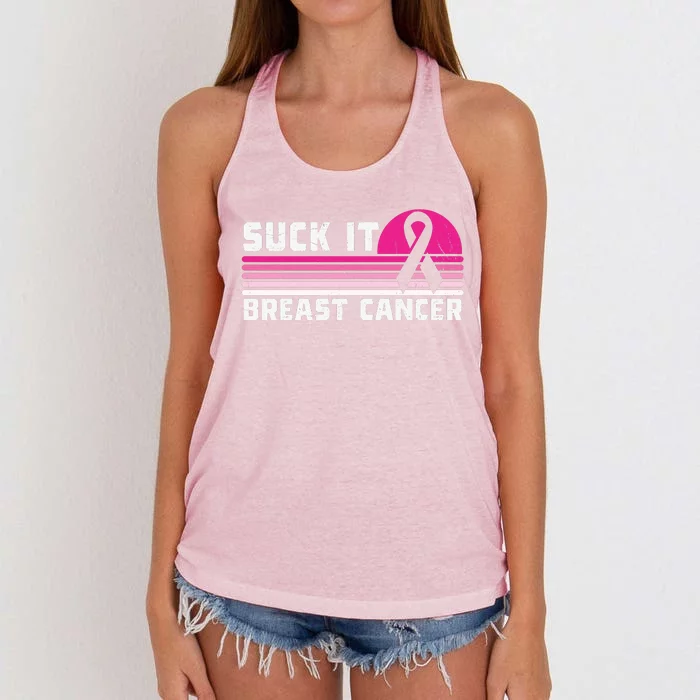 Suck It Breast Cancer Awareness Women's Knotted Racerback Tank