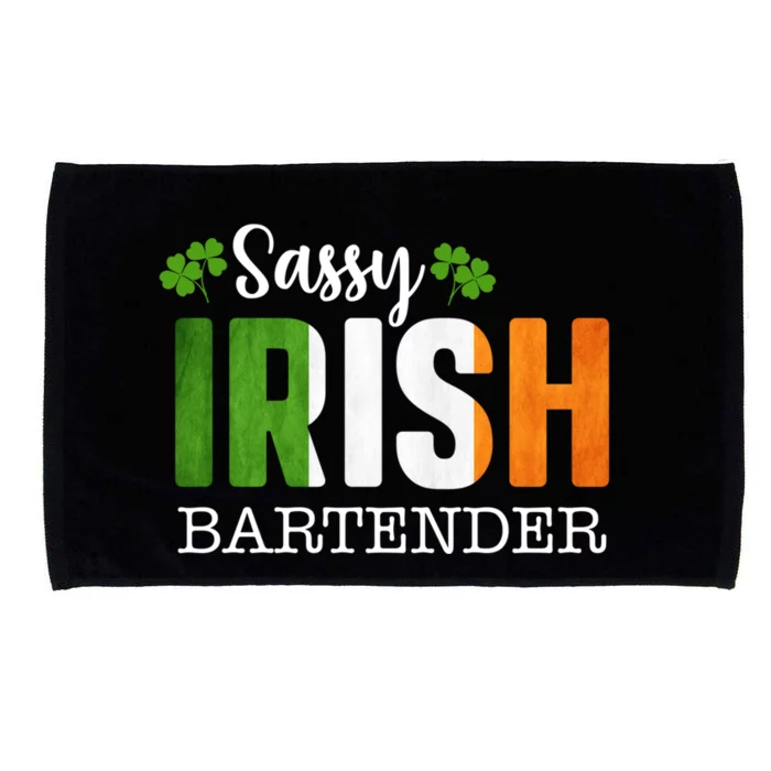 Sassy Irish Bartender St Patricks Day Gift Microfiber Hand Towel