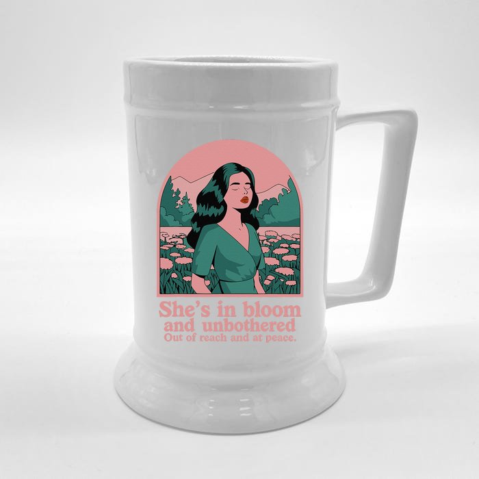 She’S In Bloom And Unbothered Out Of Reach And At Peace Front & Back Beer Stein