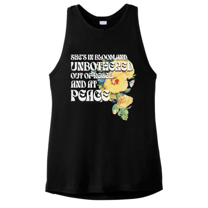 She’S In Bloom And Unbothered Out Of Reach And At Peace Ladies Tri-Blend Wicking Tank