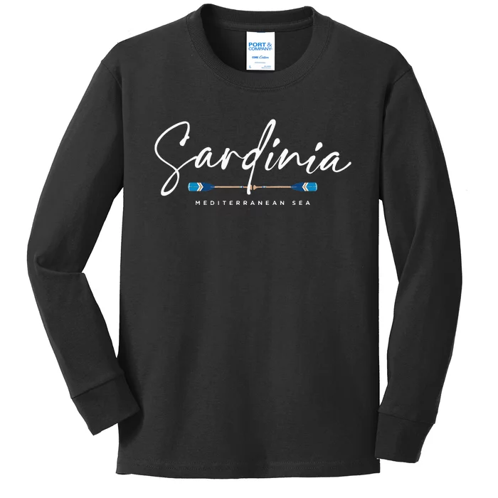 Sardinia Italy Beach Graphic Kids Long Sleeve Shirt