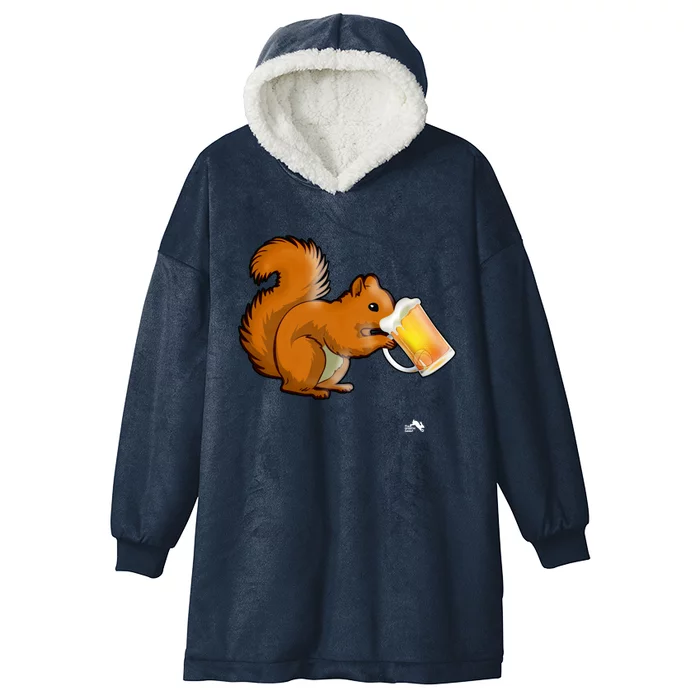 Squirrel Ing Beer Nimal Lovers Gift Beer Squirrel Cute Gift Hooded Wearable Blanket