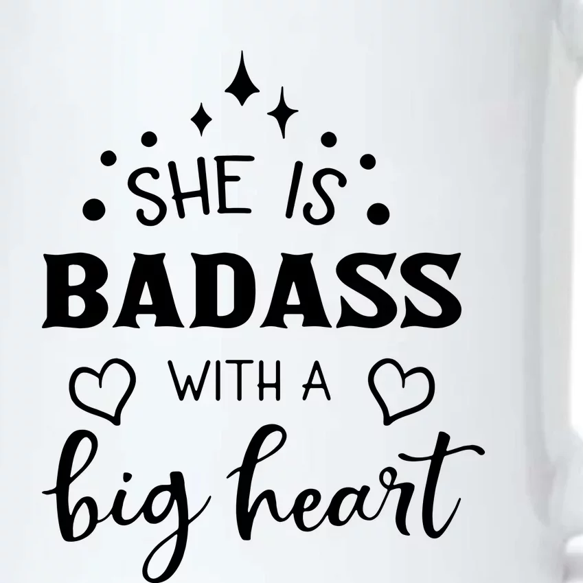 She Is Badass With A Big Heart Black Color Changing Mug