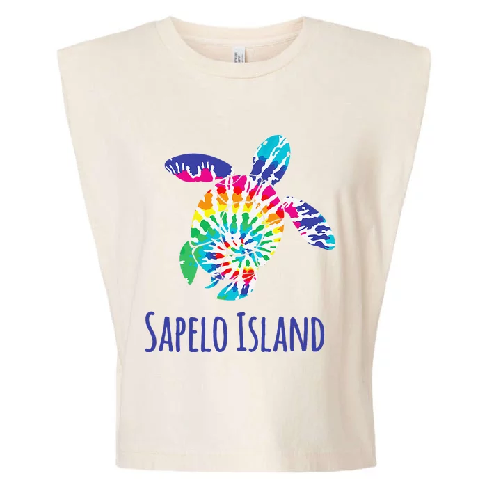 Sapelo Island Beach Tie Dye Batik Logger Head Turtle Wildlife Garment-Dyed Women's Muscle Tee