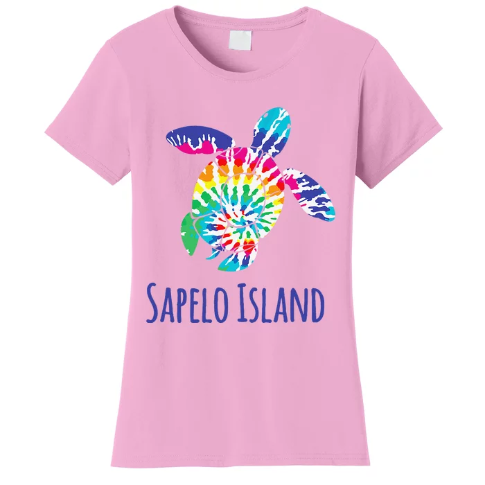 Sapelo Island Beach Tie Dye Batik Logger Head Turtle Wildlife Women's T-Shirt