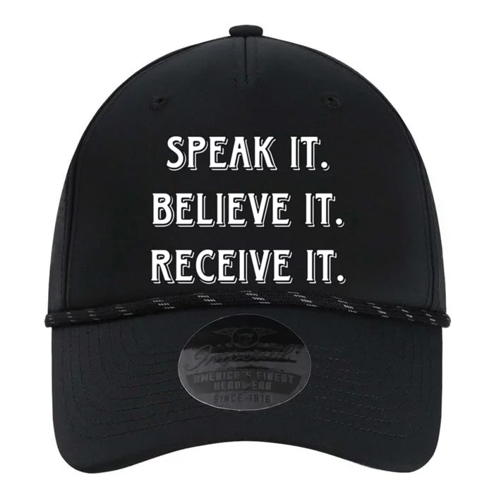 Speak It. Believe It. Receive It. Performance The Dyno Cap