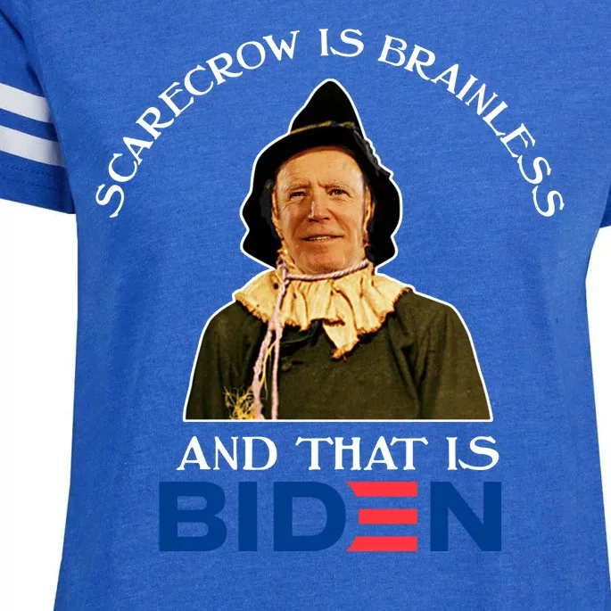 Scarecrow Is Brainless And That Is Biden Enza Ladies Jersey Football T-Shirt