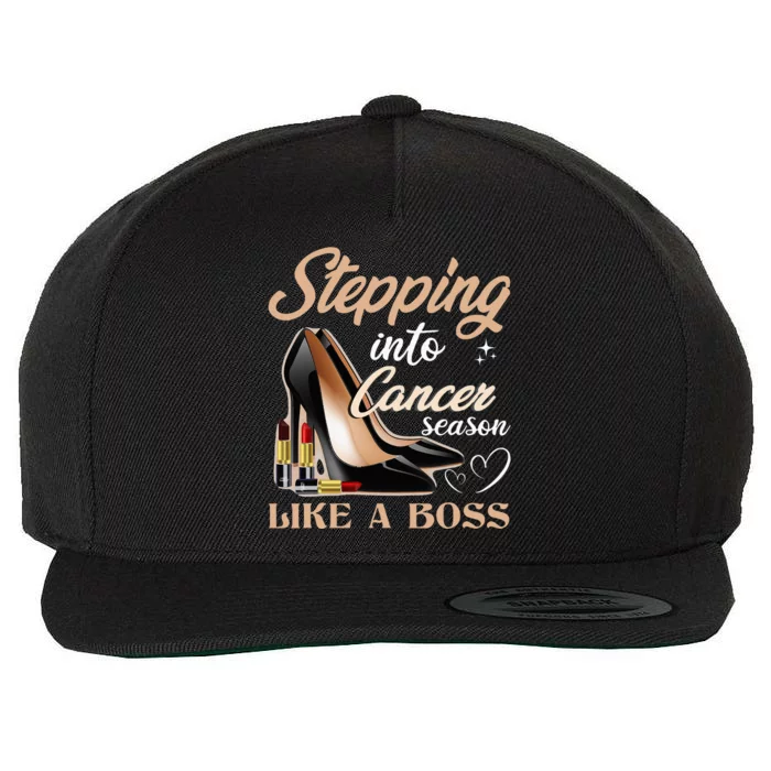 Stepping Into Cancer Season Like A Boss Zodiac Birthday Wool Snapback Cap