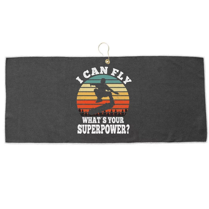 Skateboarding I Can Fly What´s Your Superpower Skateboarder Large Microfiber Waffle Golf Towel