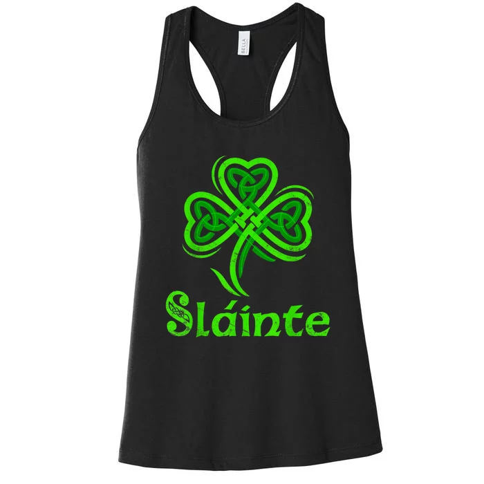 Slainte Irish Cheers Good Health St Patricks Day Slainte Women's Racerback Tank