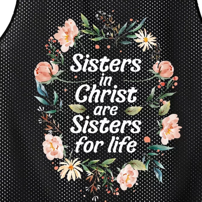 sisters in christ for life cute faithful Mesh Reversible Basketball Jersey Tank