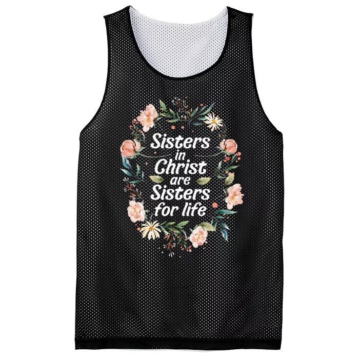 sisters in christ for life cute faithful Mesh Reversible Basketball Jersey Tank