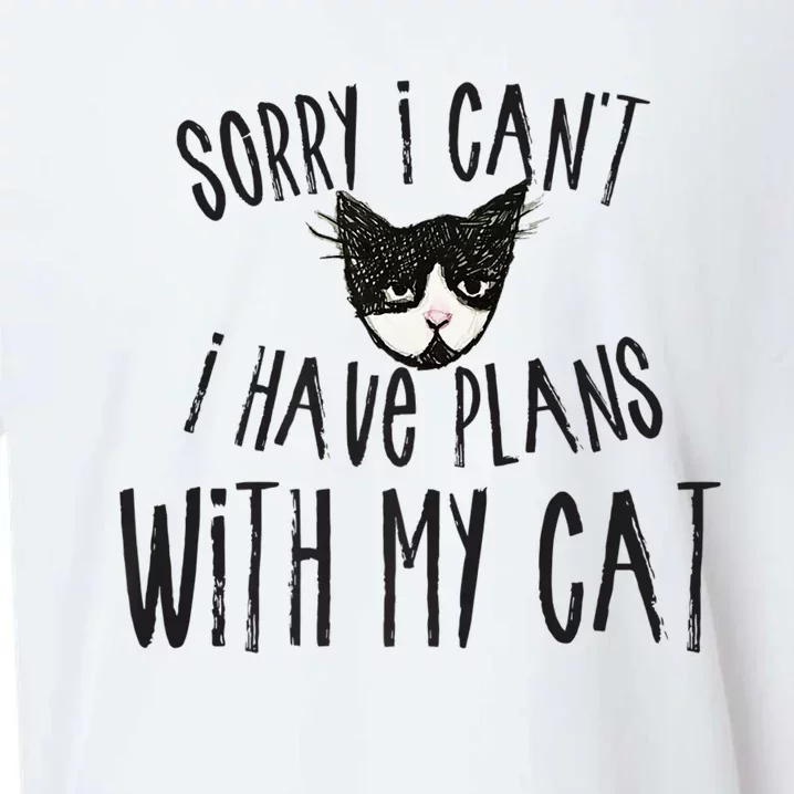 Sorry I Cant I Have Plans With My Cat Gift Sueded Cloud Jersey T-Shirt