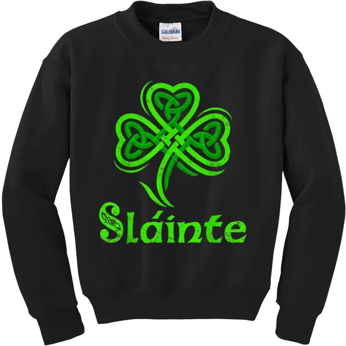 Slainte Irish Cheers Good Health St Patricks Day Slainte Kids Sweatshirt