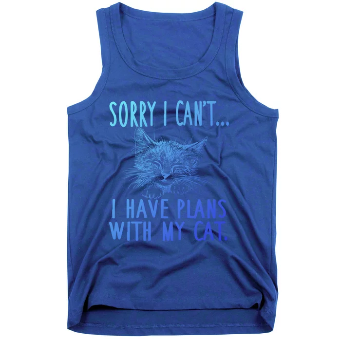 Sorry I CanT I Have Plans With My Cat Cute Cat Gift Tank Top