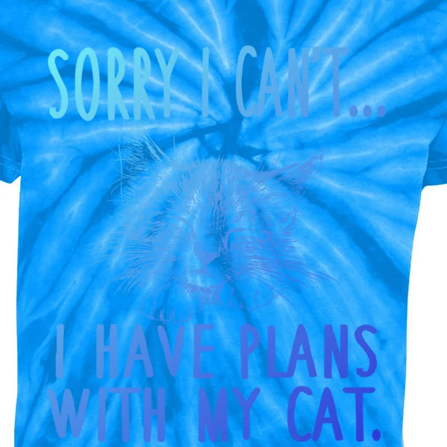 Sorry I CanT I Have Plans With My Cat Cute Cat Gift Kids Tie-Dye T-Shirt