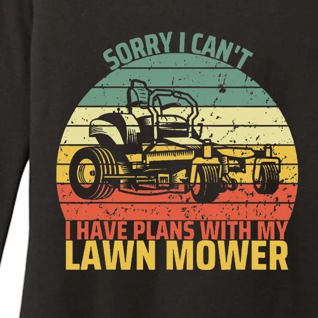 Sorry I CanT I Have Plans With Lawn Mower Cool Lawn Mowing Womens CVC Long Sleeve Shirt