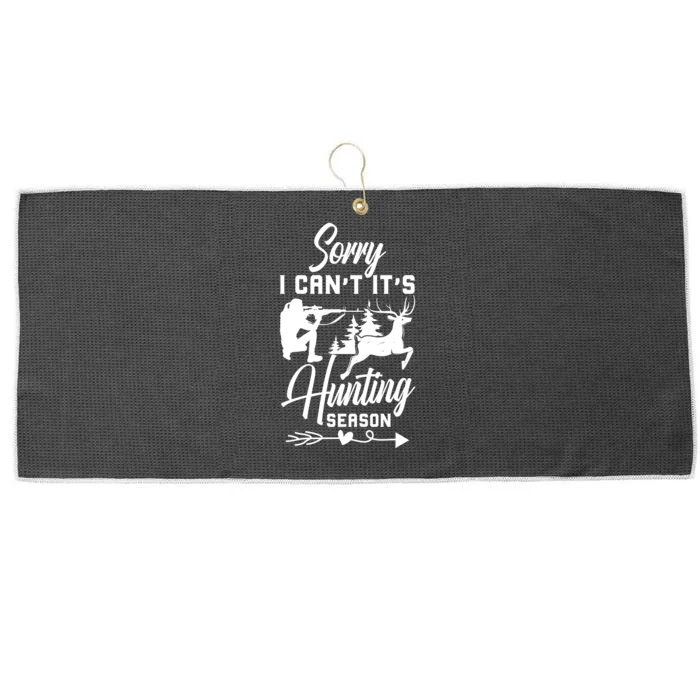 Sorry I CanT ItS Hunting Season With Deer Graphic Large Microfiber Waffle Golf Towel