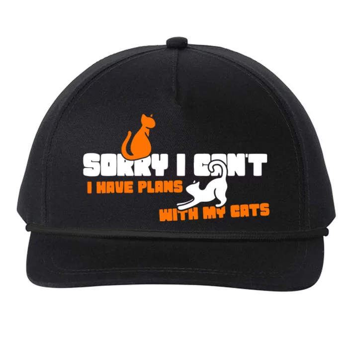 Sorry I CanT I Have Plans With My Cats Snapback Five-Panel Rope Hat