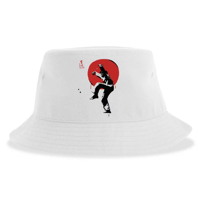 Sumi Ink Crane Kick Sustainable Bucket Hat