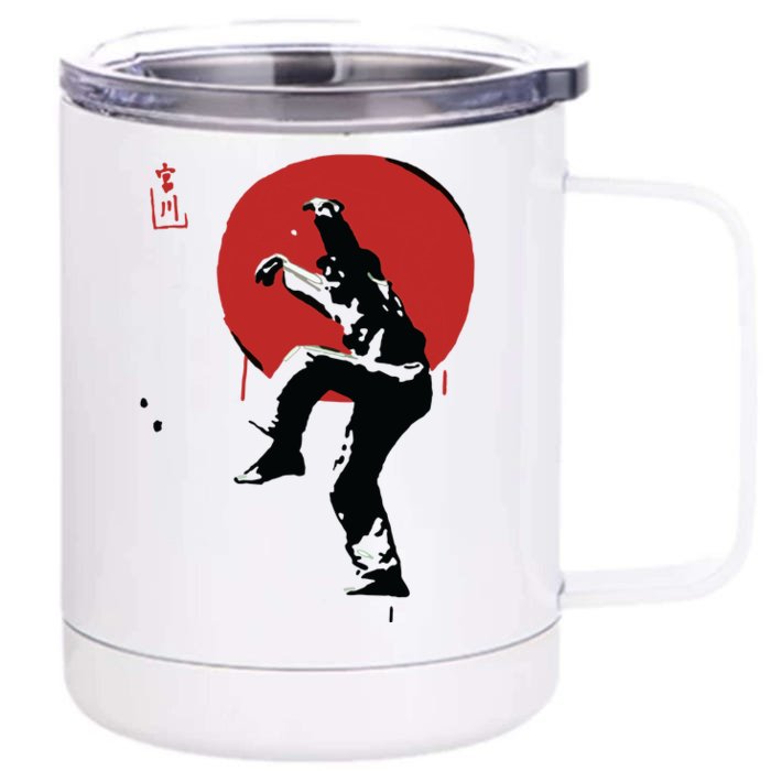 Sumi Ink Crane Kick Front & Back 12oz Stainless Steel Tumbler Cup