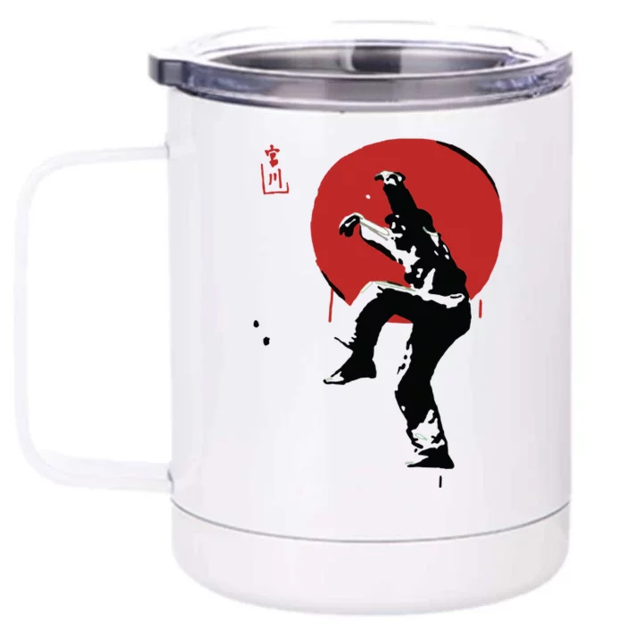 Sumi Ink Crane Kick Front & Back 12oz Stainless Steel Tumbler Cup