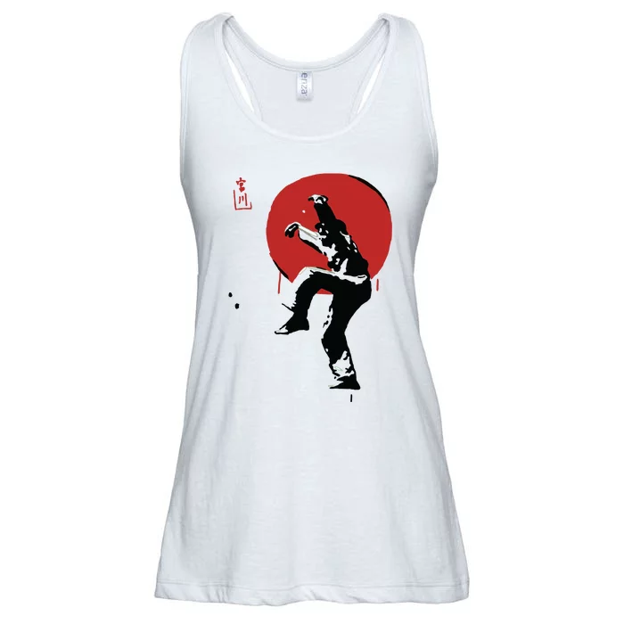 Sumi Ink Crane Kick Ladies Essential Flowy Tank