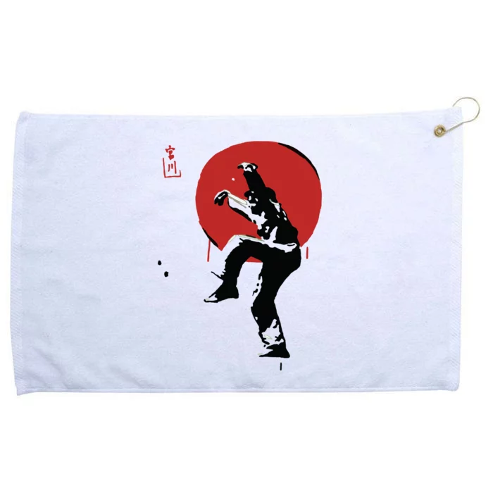 Sumi Ink Crane Kick Grommeted Golf Towel