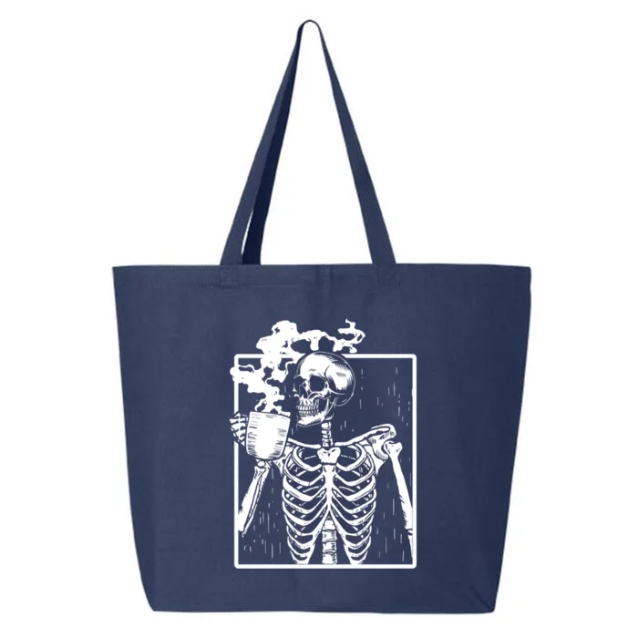 Skeleton Ing Coffee Back Design White Funny Gift 25L Jumbo Tote