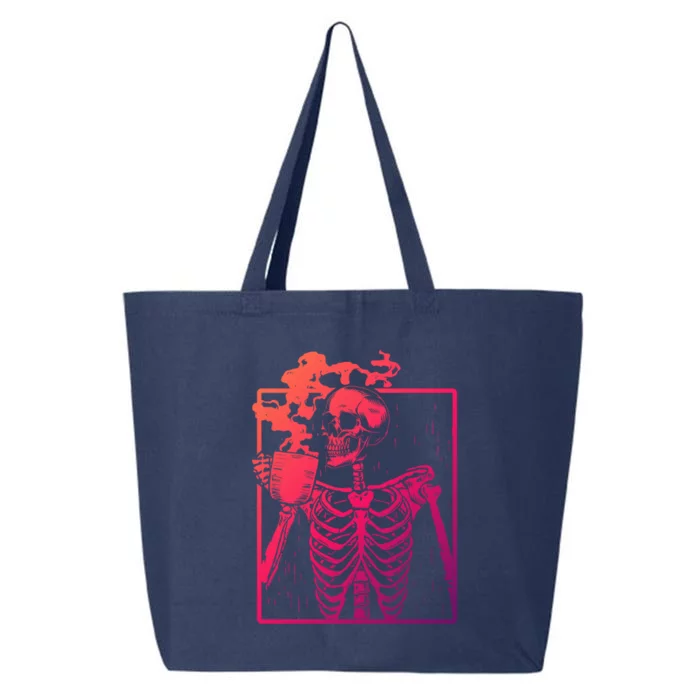 Skeleton Ing Coffee Back Design White Funny Gift 25L Jumbo Tote