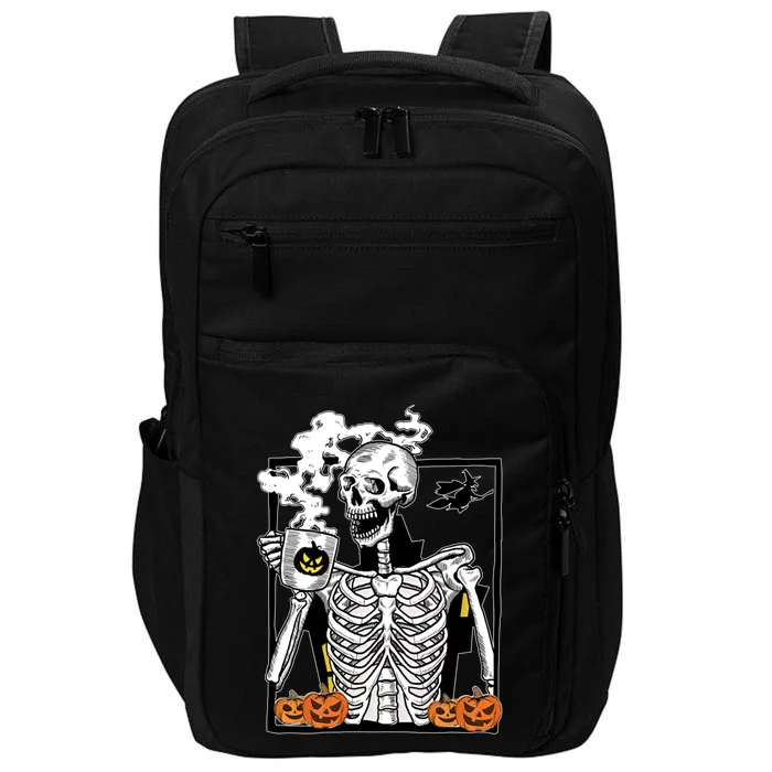 Skeleton Ing Coffee Cups Funny Halloween Skull Lover Gift Impact Tech Backpack