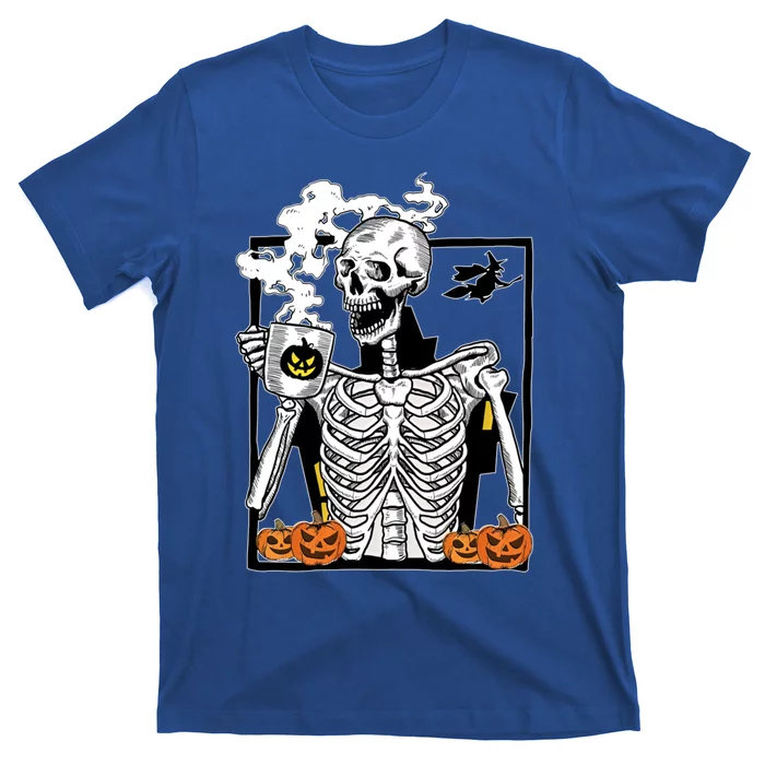 Skeleton Ing Coffee Cups Funny Halloween Skull Lover Gift T-Shirt