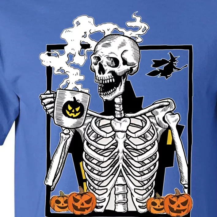 Skeleton Ing Coffee Cups Funny Halloween Skull Lover Gift Tall T-Shirt